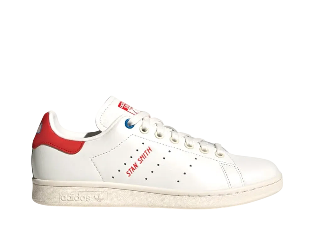 adidas Women's Stan Smith "Core White/Red/Bright Blue"