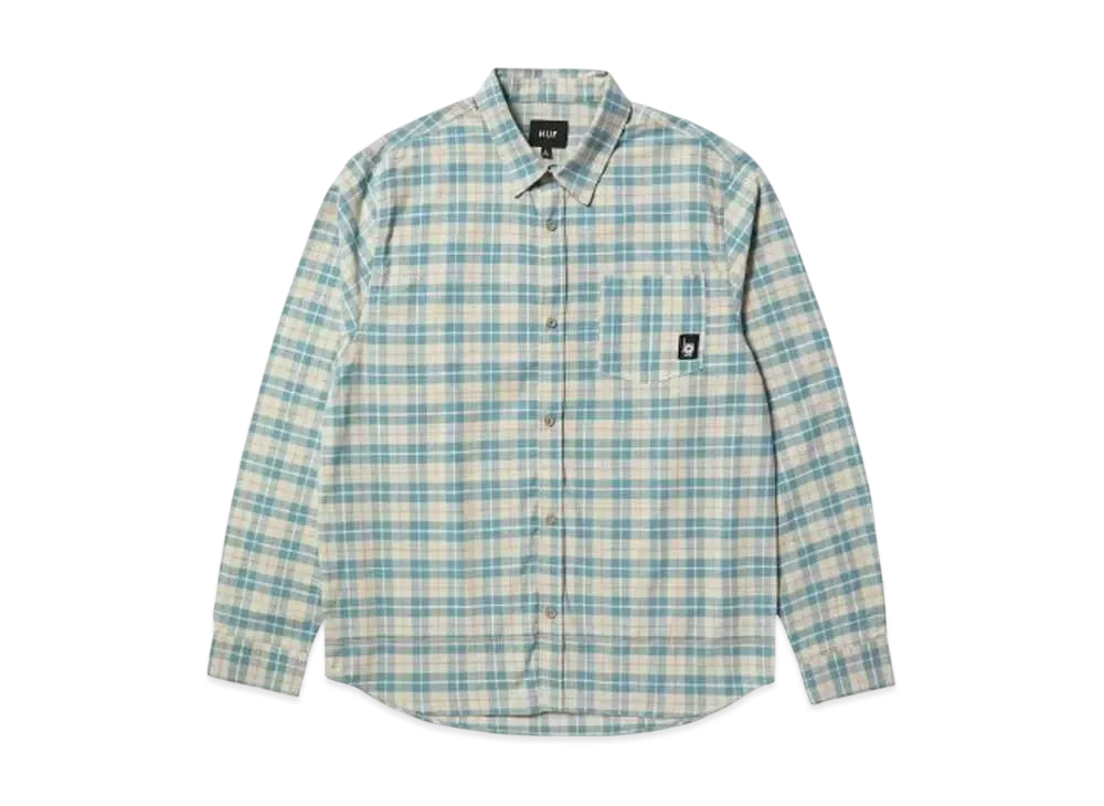 HUF Winter 24 Modal LS Plaid Shirt "Putty"