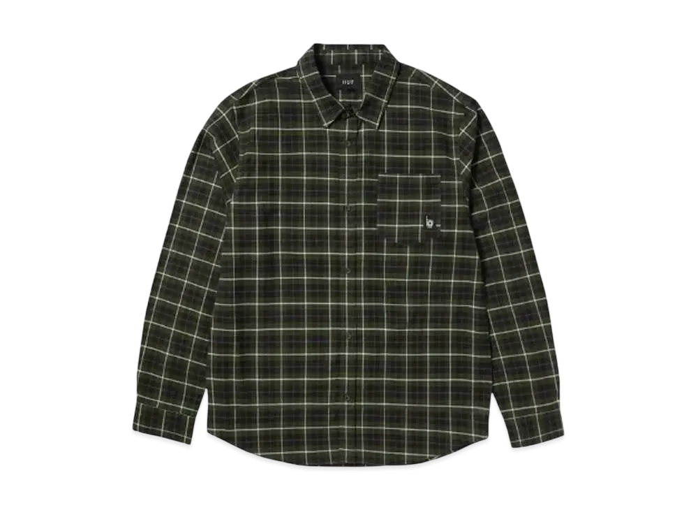 HUF Winter 24 Modal LS Plaid Shirt "Olive"