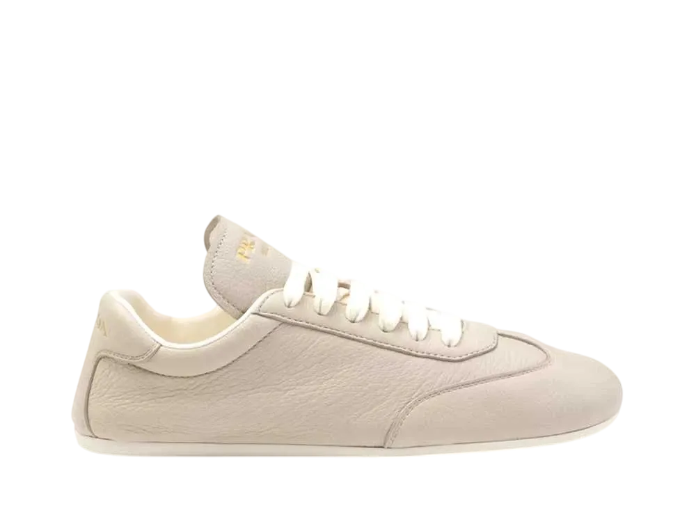 PRADA Women's Leather Sneakers "Light Gray"