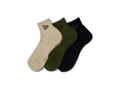 NEW ERA Socks Ankle 3 Pair Military Pack "Black/Olive/Khaki"