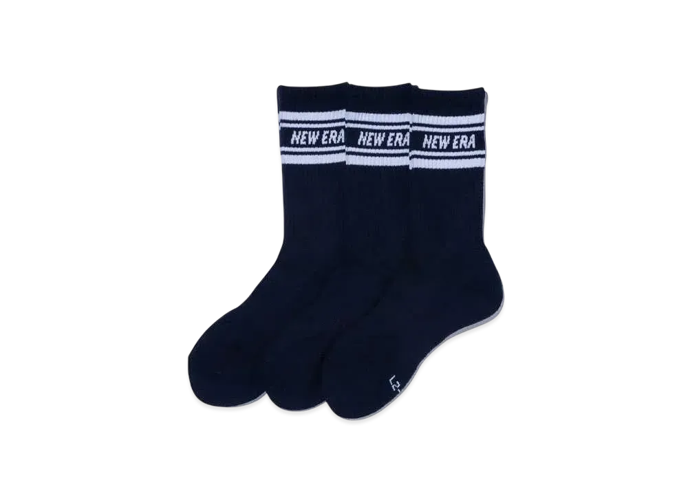 NEW ERA Socks Crew 3 Pair Line "Navy"