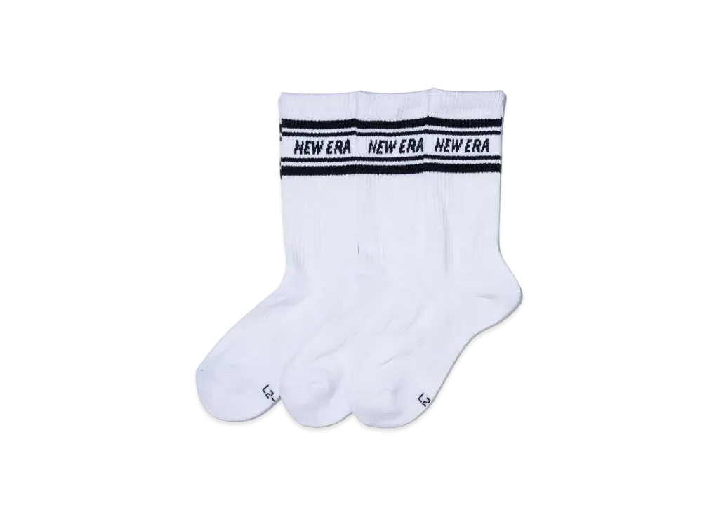 NEW ERA Socks Crew 3 Pair Line "White"
