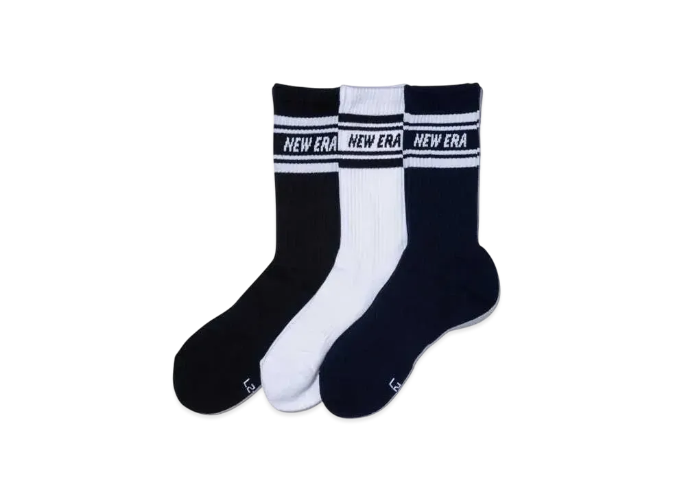 NEW ERA Socks Crew 3 Pair Line "Black/Navy/White"