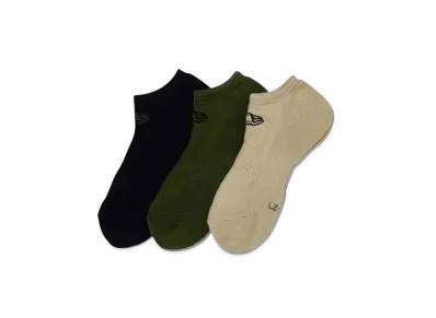 NEW ERA Socks Short 3 Pair Military Pack "Black/Olive/Khaki"