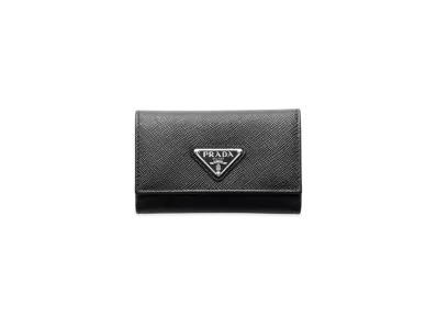 PRADA Saffiano Leather Key Case "Black"