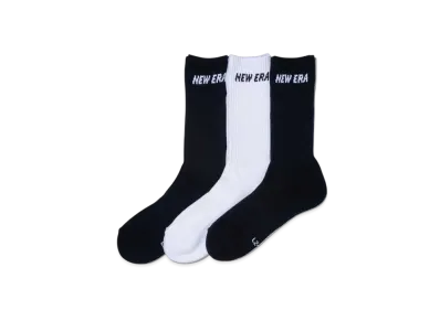 NEW ERA Socks Crew 3 Pair "Black/White"