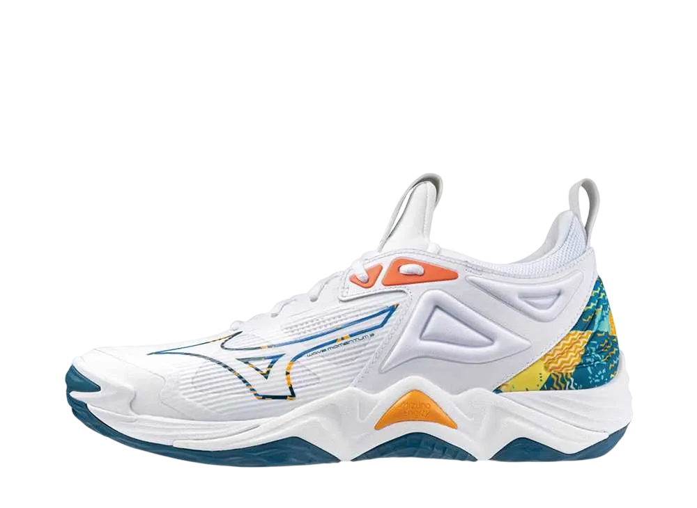 ミズノ ウエーブモーメンタム3 "ホワイト/オレンジ/ブルー"