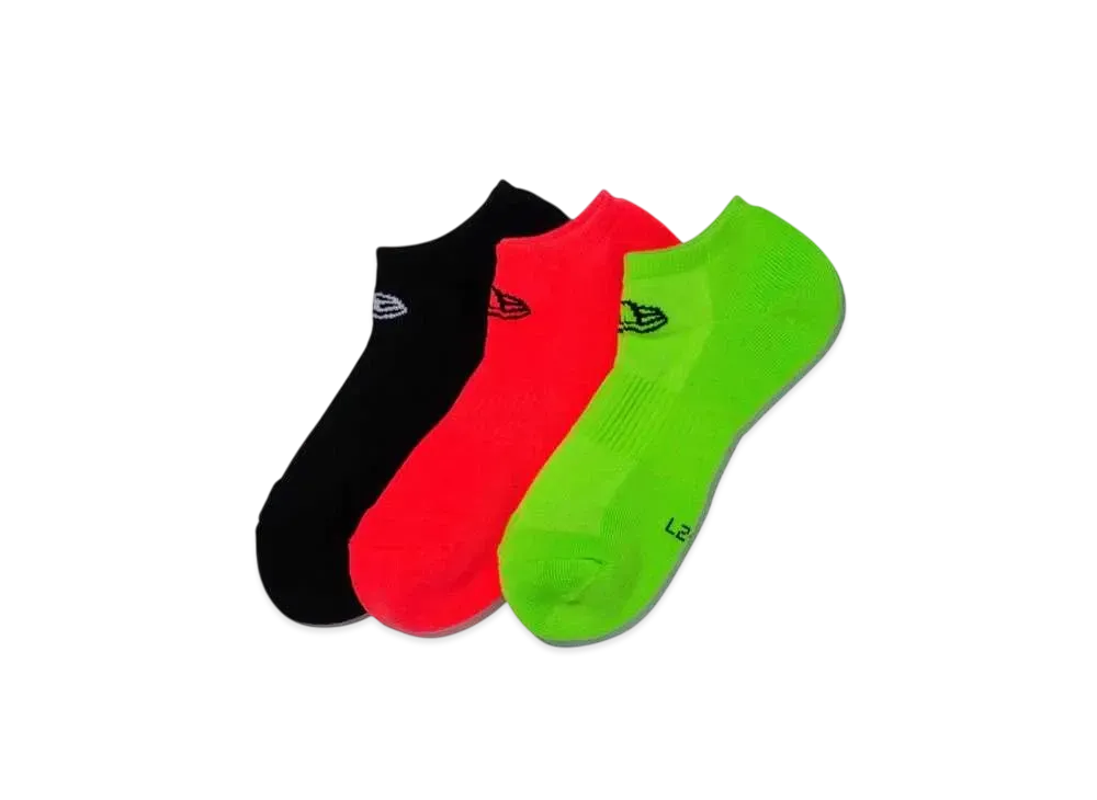 NEW ERA Socks Short 3 Pair Flash Pack "Black/Neon Orange/Neon Green"