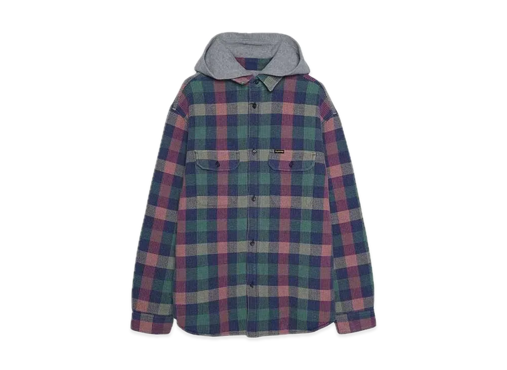 Supreme Waffle Plaid Hooded Shirt "Multi"