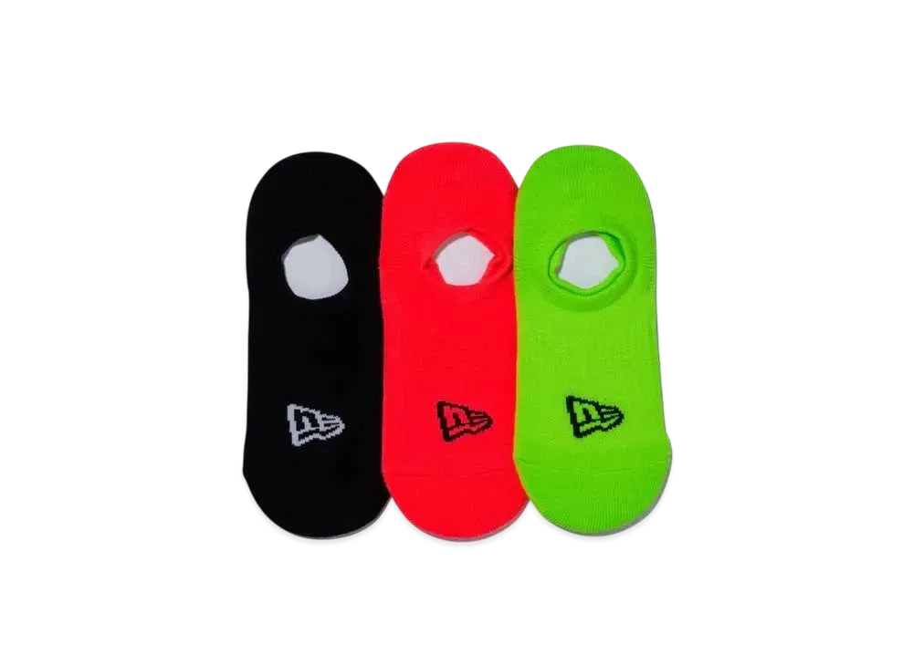 NEW ERA Socks Very Short 3 Pair Flash Pack "Black/Neon Orange/Neon Green"