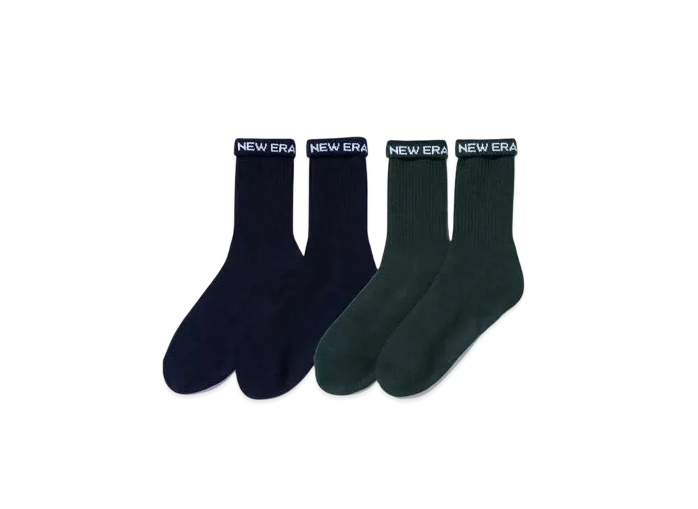 NEW ERA BLACK LABEL SS23 Socks Crew 2 Pair "Navy/Dark Green"