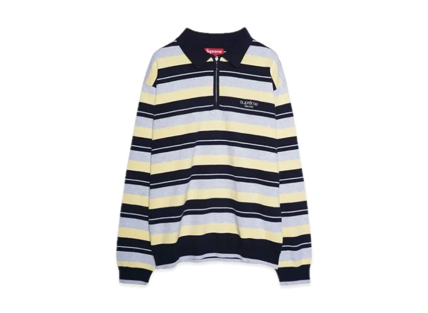 Supreme Stripe Zip L/S Polo Supreme Stripe Zip L/S Polo