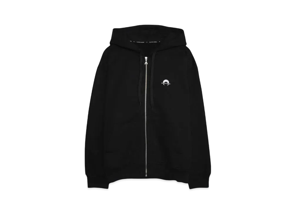 Marine serre MOON LOGO FLEECE ZIPPED HOODIE "BLACK"