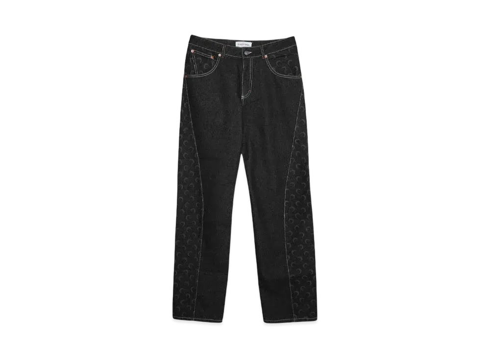 Marine serre MOON LASER DENIM CURVED JEANS "BLACK"