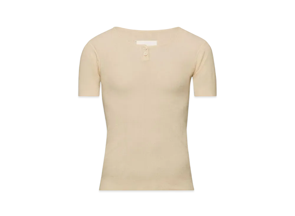 Maison Margiela Men's Rib Knit Top "Pink Beige"