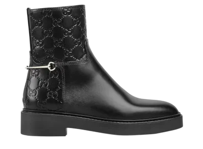 GUCCI Women's Slim Horsebit Ankle Boot "Black"