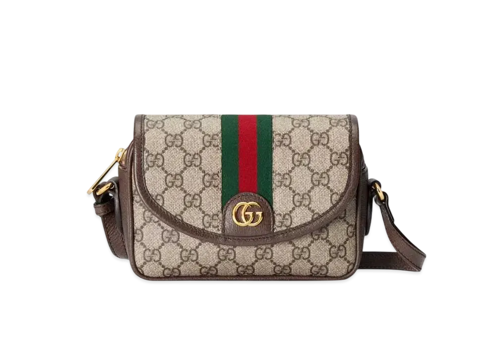 GUCCI Ophidia Mini Shoulder Bag "Beige/Ebony"