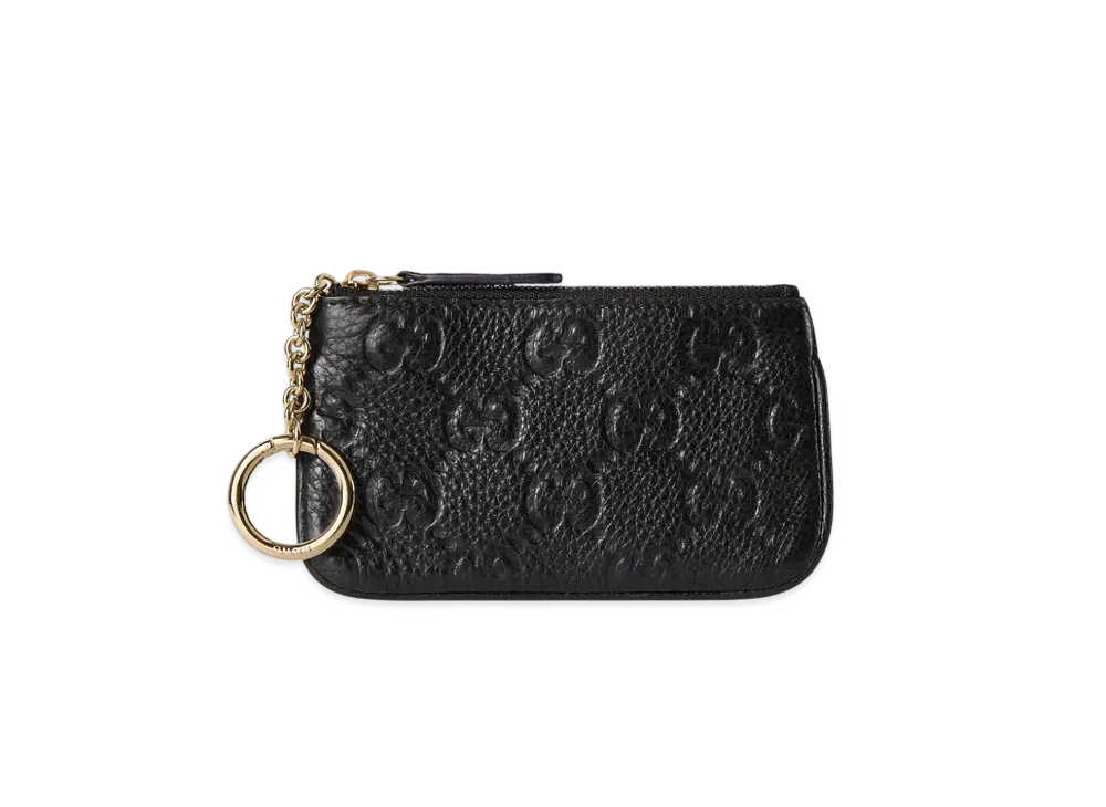 GUCCI GG Emblem Zip Key Case "Black"