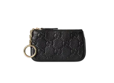 GUCCI GG Emblem Zip Key Case "Black"