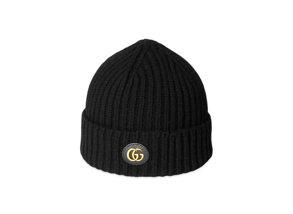 GUCCI Wool Cashmere Hat with Double G "Black"