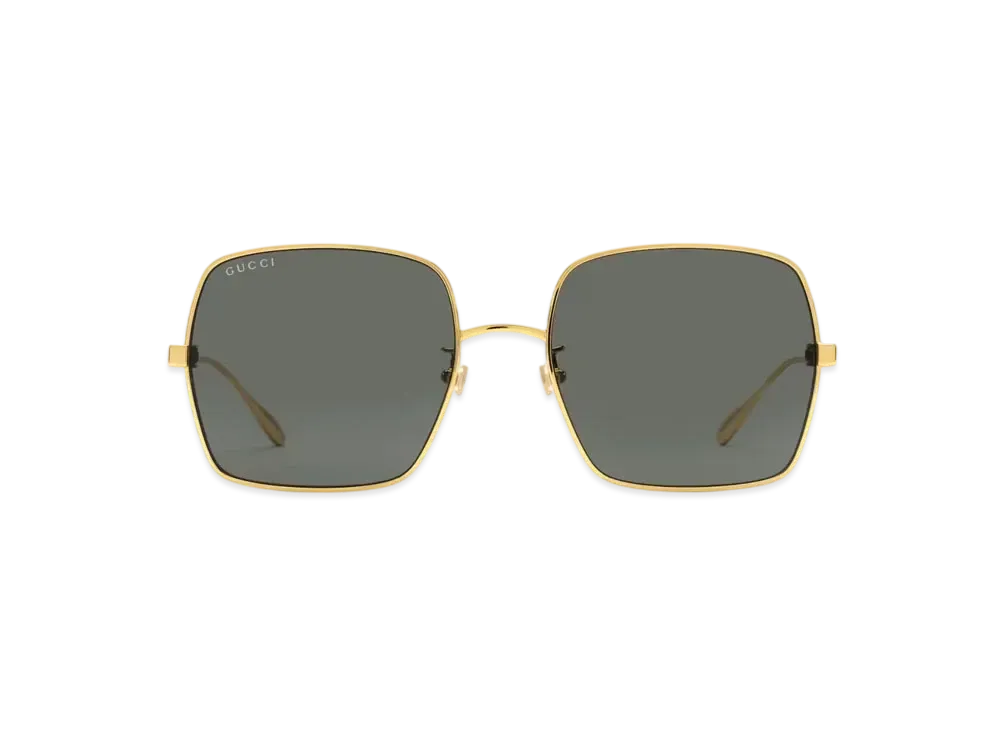 GUCCI Square Frame Sunglasses "Shiny Gold"
