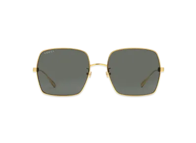 GUCCI Square Frame Sunglasses "Shiny Gold"