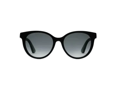 GUCCI Round-Frame Sunglasses "Shiny Black"