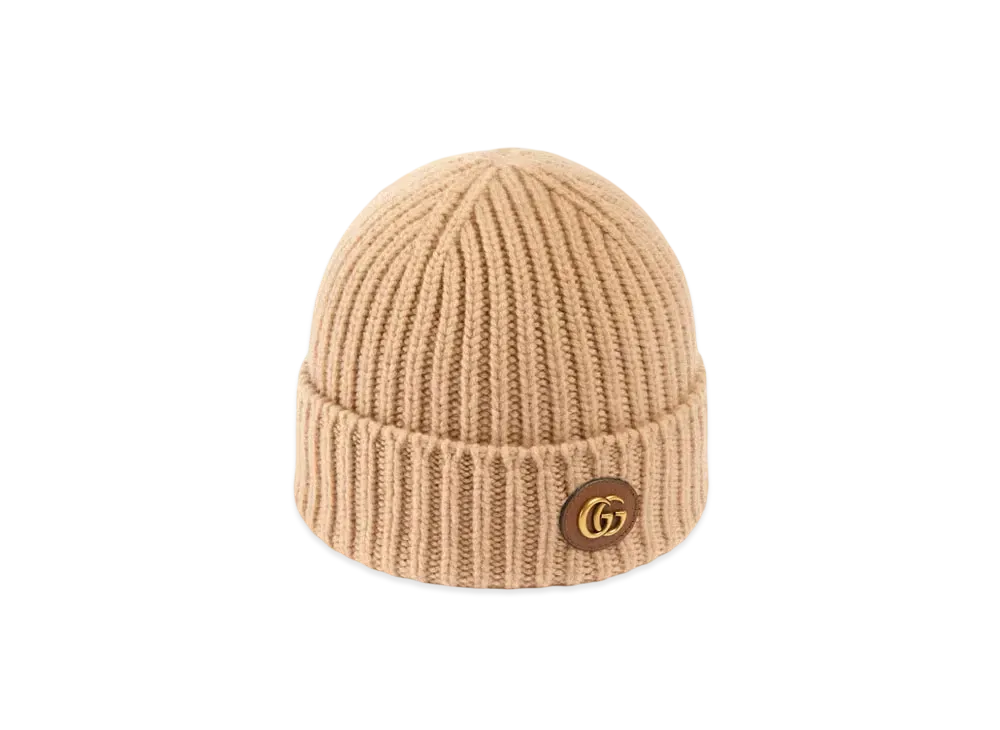 GUCCI Wool Cashmere Hat with Double G "Camel"