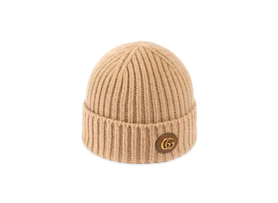 GUCCI Wool Cashmere Hat with Double G "Camel"