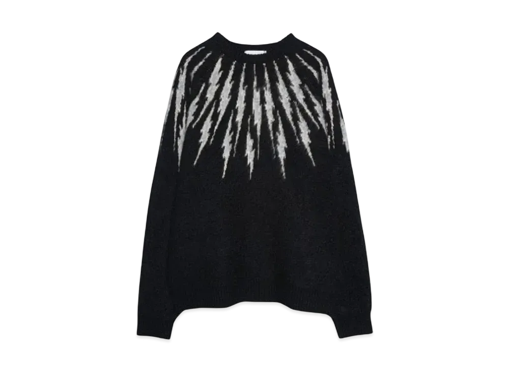 TAIN DOUBLE PUSH THUNDER CREW NECK KNIT "BLACK"