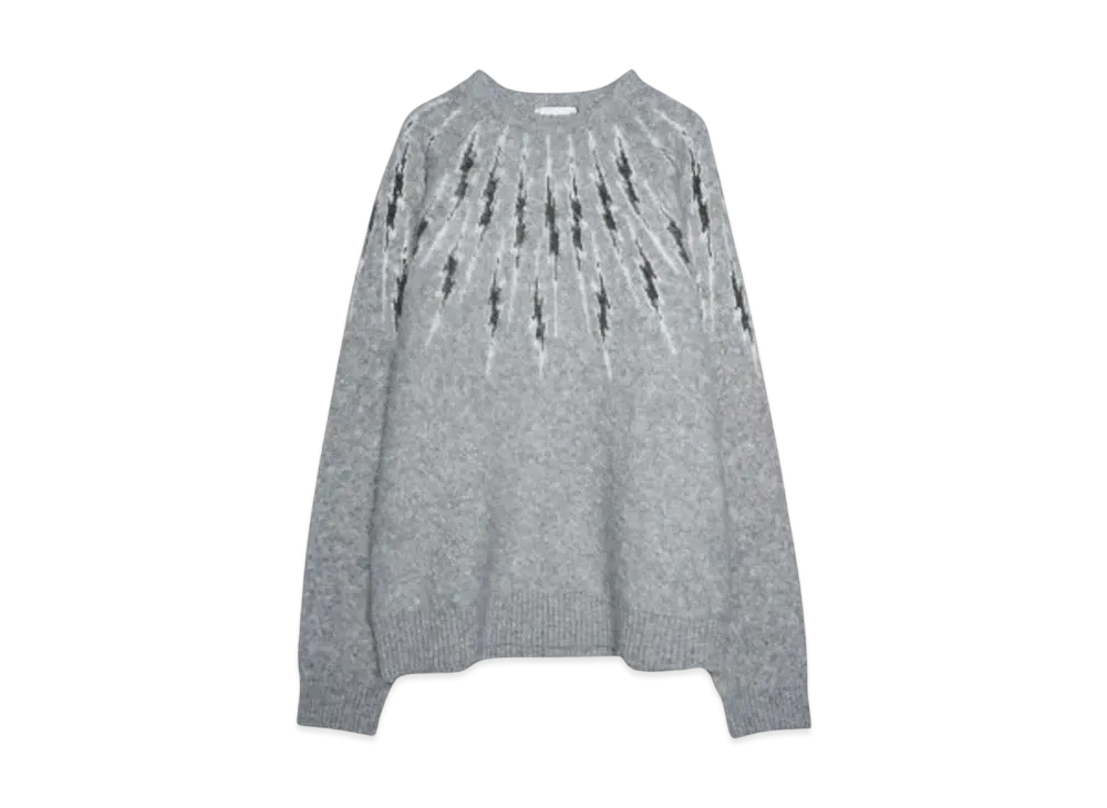 TAIN DOUBLE PUSH THUNDER CREW NECK KNIT "GREY"