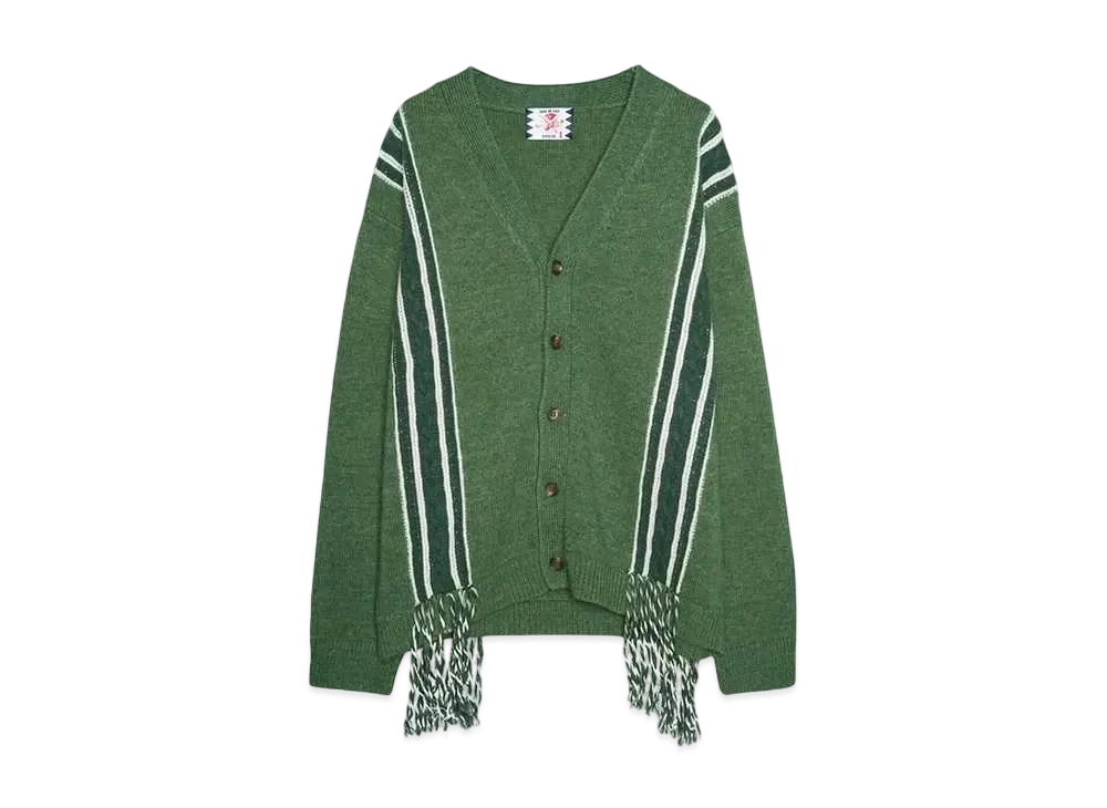 SON OF THE CHEESE FRINGE KNIT CARDIGAN "GREEN"