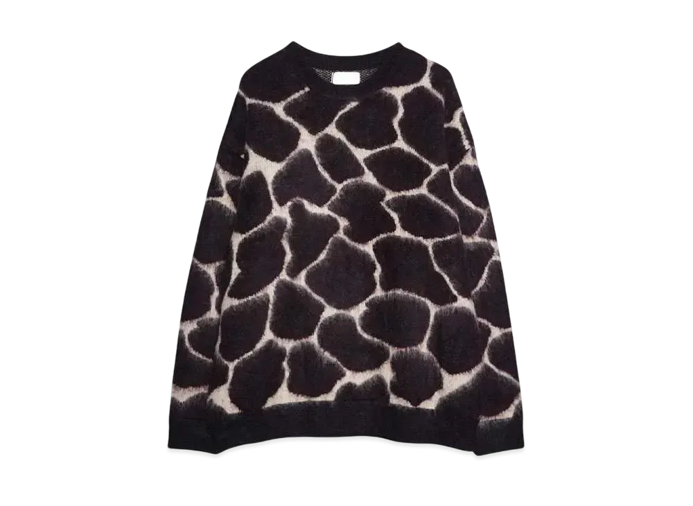 TAUPE ANIMAL JQ CREW NECK KNIT "BROWN"