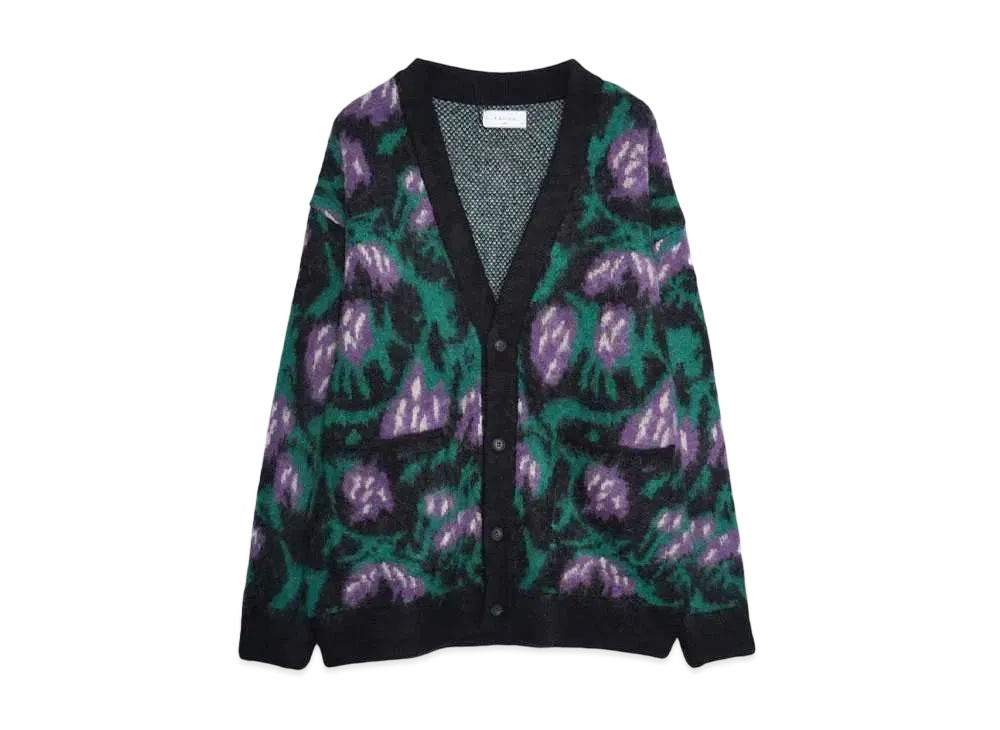 TAUPE FLOWER JQ ALPACA CARDIGAN "BLACK"