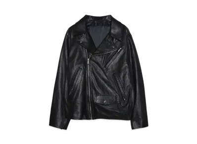 PORTER CLASSIC PC RIDERS JACKET W/LOVE &PEACE SILVER "BLACK"