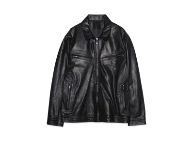 PORTER CLASSIC PC SINGLE RIDERS JACKETW/LOVE & PEACE SILVER "BLACK"