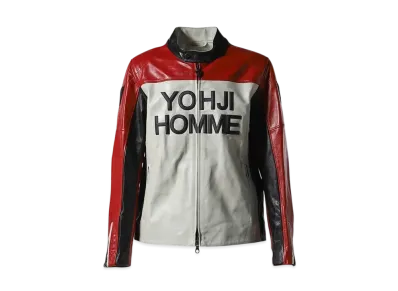 Yohji Yamamoto POUR HOMME x DAINESE Leather Jacket "White/Black/Red"