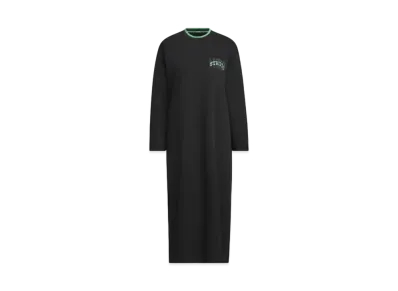 adidas College Loose Fit Pique Long Sleeve Dress "Black"