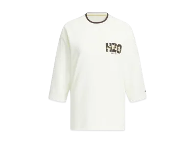 adidas College Loose Fit Pique 3/4 Sleeve T-Shirt "Ivory"