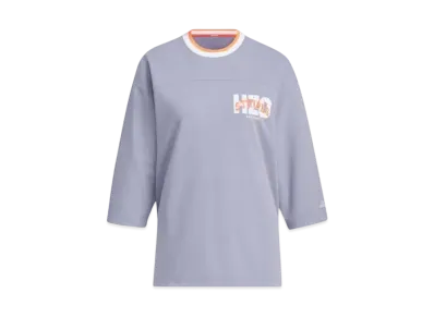 adidas College Loose Fit Pique 3/4 Sleeve T-Shirt "Silver Violet"