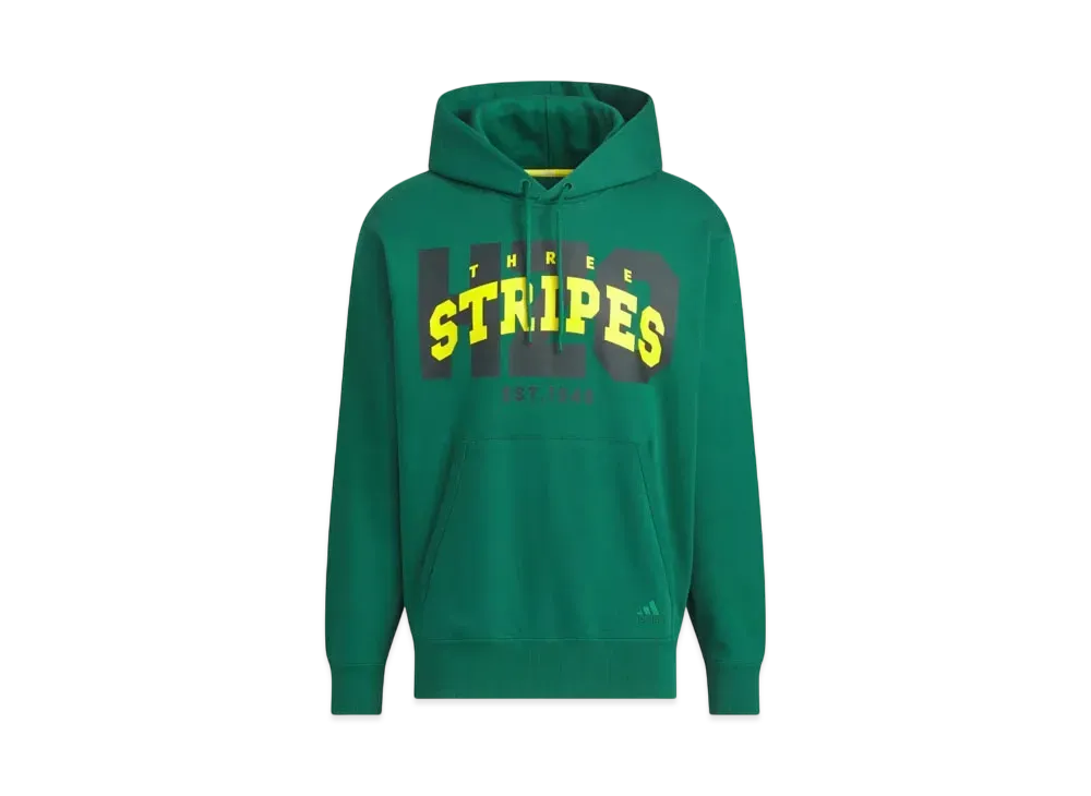 adidas College Loose Fit French Terry Pullover Parka "Collegiate Green"