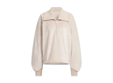 adidas Luxflow Loose Fit Velor Top "Wonder Taupe"