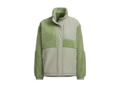 adidas Warding Loose Fit Boa Full Zip Up Jacket "Tent Green"