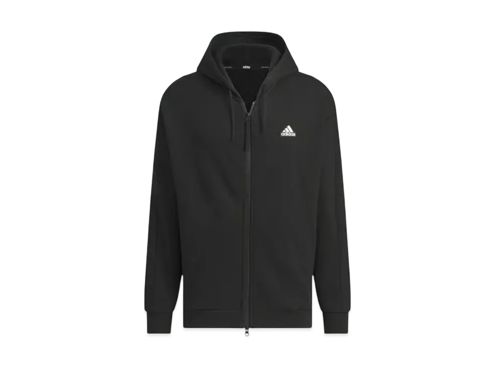 adidas Warding Pack Loose Fit French Terry Full Zip Parka "Black"