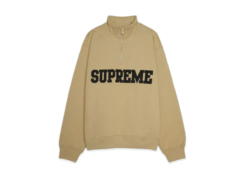 シュプリーム カレッジエイト ハーフ ジップ プルオーバー "ダークタン"