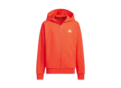adidas Warding Pack Loose Fit French Terry Full Zip Parka Kids "Bright Red"