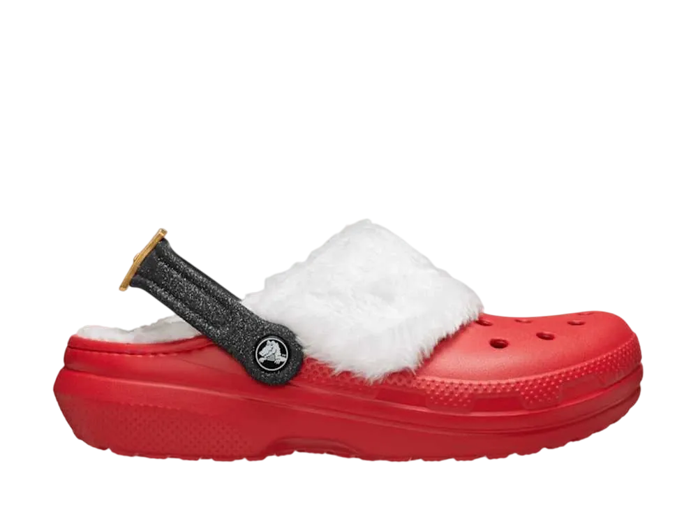 Crocs Classic Lined Santa Clog "Varsity Red/Multi"