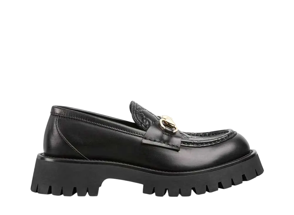 GUCCI Women's Horsebit Loafer with Lug Sole "Black"