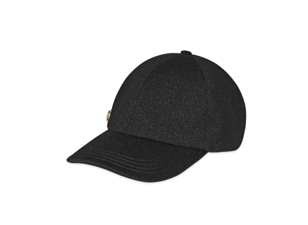 GUCCI Knit Wool and Lame Baseball Hat "Black"